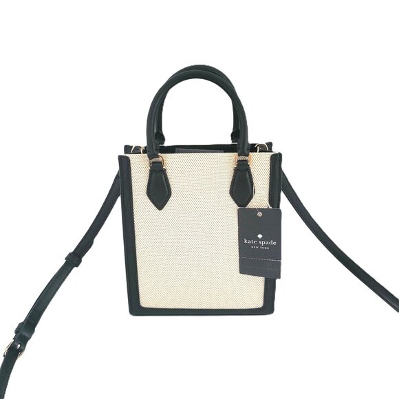 Kate Spade KK235 Ellie Canvas Mini Tote Satchel Crossbody Handbag Black Multi - Picture 4 of 7